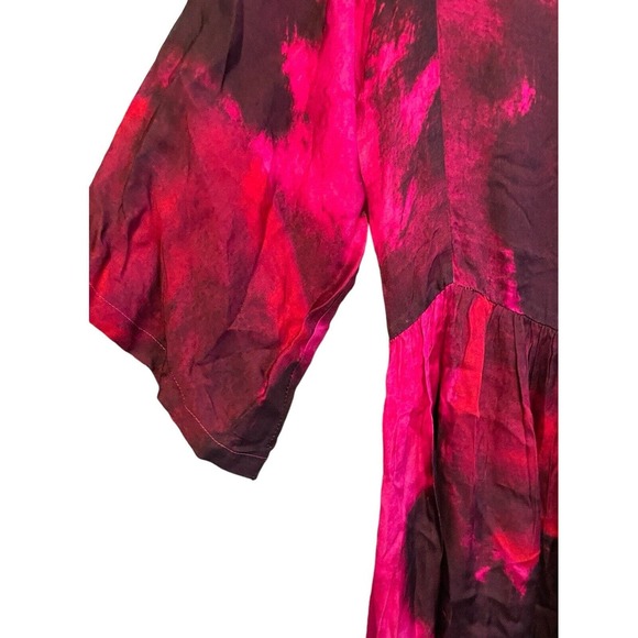 Norblack Norwhite Anthropologie Lysandra Tie-Dye Maxi Dress‎ Size XS Pink Red - Picture 6 of 8
